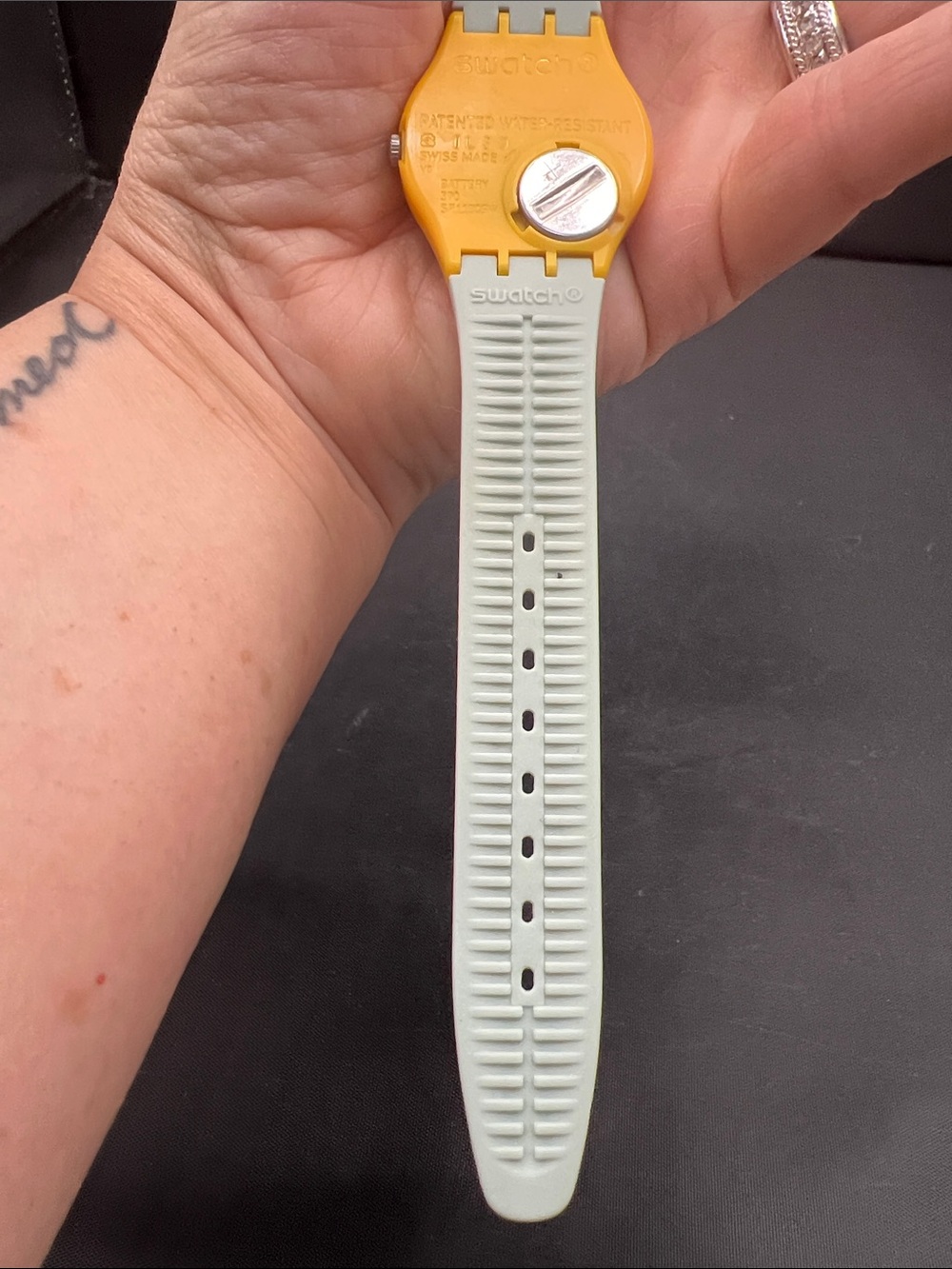 Swatch Mint Strap with Orange Case Analog Silicone Watch - Picture 7 of 8